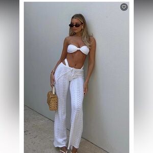 White fox crochet pants time to relax